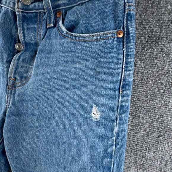 Levis Premium Big E Jeans Women 24 Wedgie Denim Button Fly Distressed Denim - Picture 3 of 16